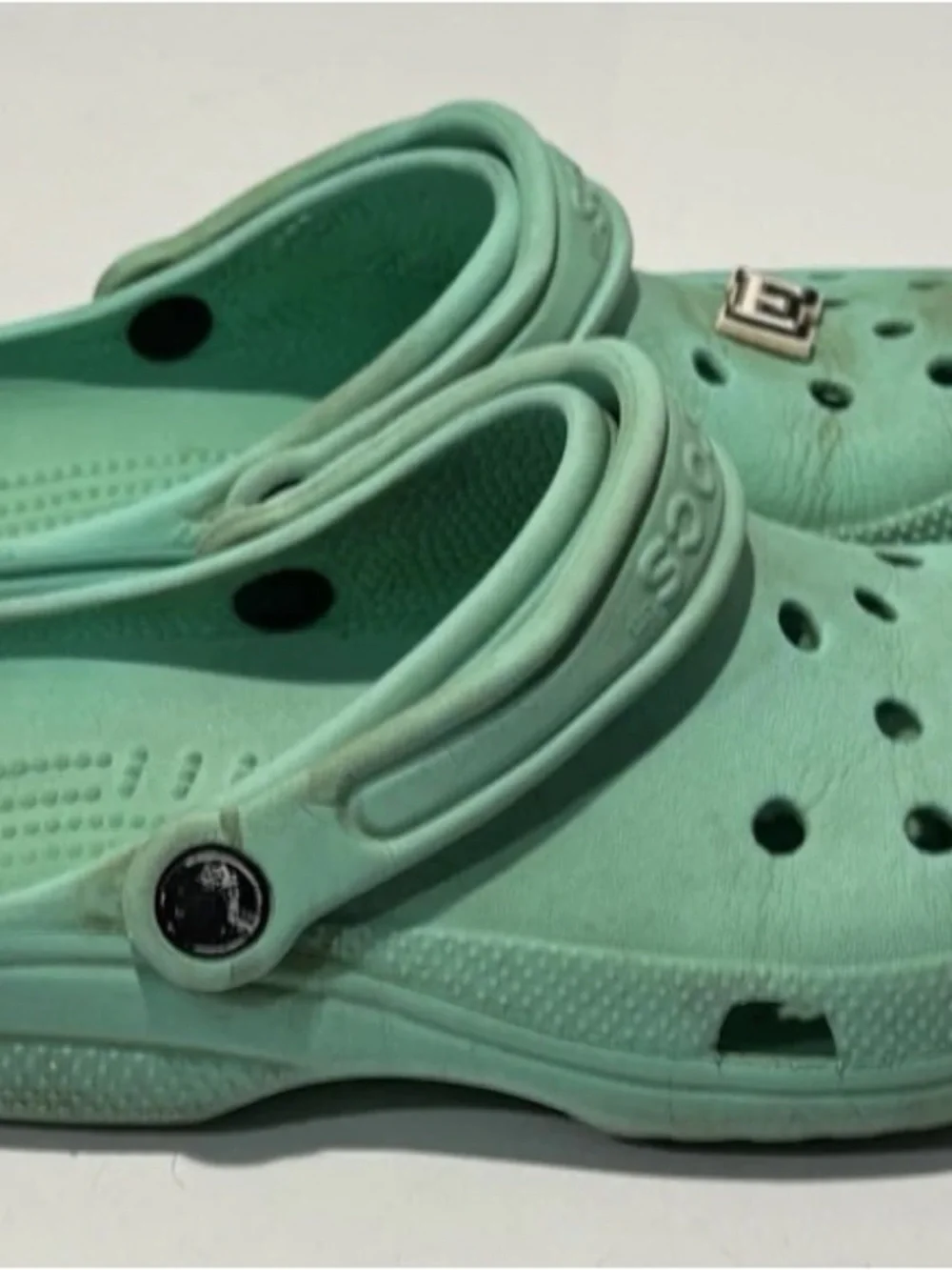 CROCS Kids Classic Clog in Mint Green with Charms